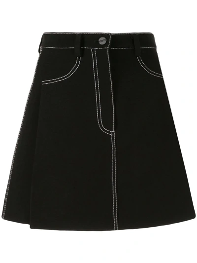 Shop Dion Lee Stitch Tuck Mini Skirt In Black