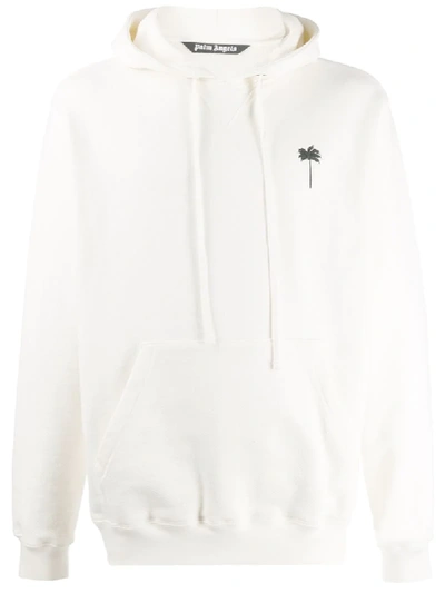 Shop Palm Angels Embroidered Palm Tree Hoodie In White
