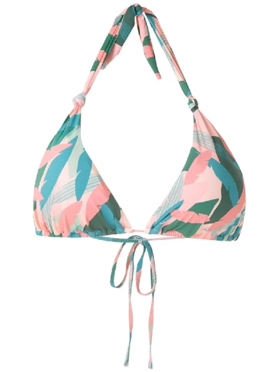 Shop Track & Field Maldivas Abstrata Printed Bikini Top In Pink