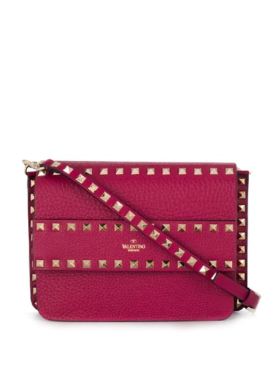 Shop Valentino Small  Garavani Rockstud Leather Bag In Pink