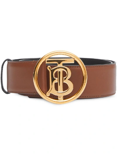 Shop Burberry Monogram Buckle Belt In Neutrals