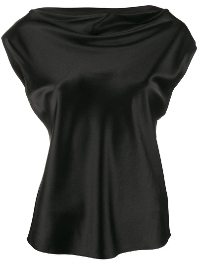 Shop Theory Boat-neck Gathered Blouse In Black