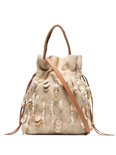 Shop Aranaz 'oona' Beuteltasche Mit Pailletten In Neutrals