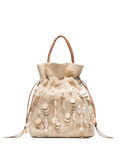 Shop Aranaz 'oona' Beuteltasche Mit Pailletten In Neutrals