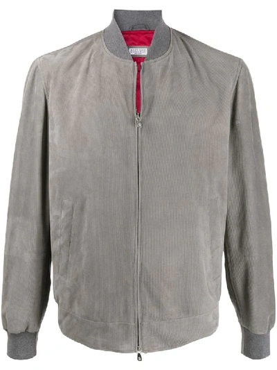 Shop Brunello Cucinelli Lightweight Bomber Jacket In Grey
