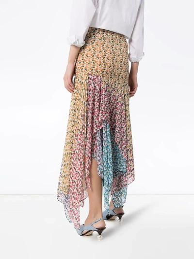 Shop All Things Mochi Elisa Asymmetric Floral-print Skirt In White