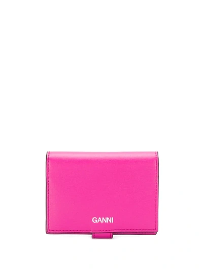 Shop Ganni Portemonnaie Mit Logo In Pink