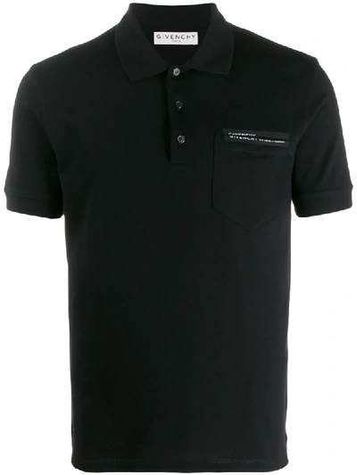 Shop Givenchy Split Logo Polo Shirt In Black