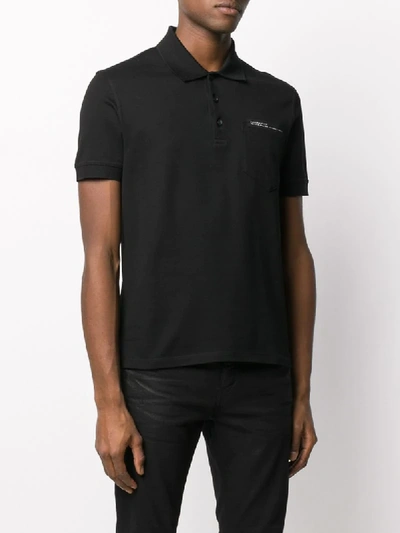 Shop Givenchy Split Logo Polo Shirt In Black