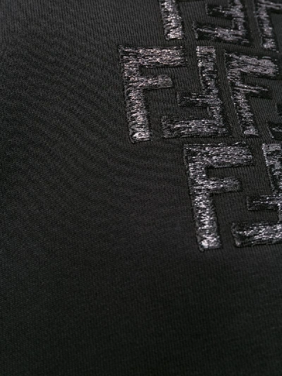 Shop Fendi Ff Embroidered Track Pants In Black
