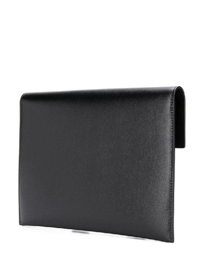 Shop Alexander Mcqueen Foldover Envelope Clutch Bag In Black