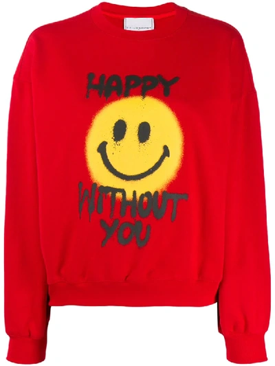 Shop Philosophy Di Lorenzo Serafini Happy Without You Sweatshirt In Red