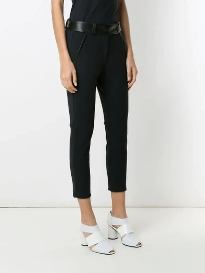 Shop Gloria Coelho Side Pockets Cropped Trousers In Black