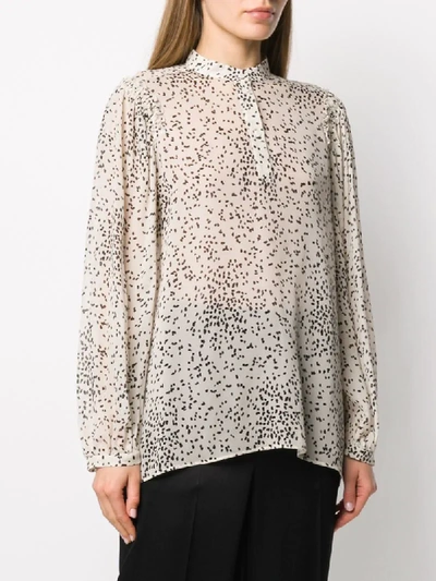 Shop Luisa Cerano Dotted Print Blouse In Neutrals