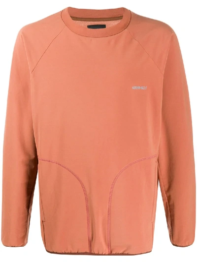 Shop Gramicci Logo Print Relaxed-fit Sweatshirt In Orange