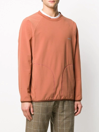 Shop Gramicci Logo Print Relaxed-fit Sweatshirt In Orange