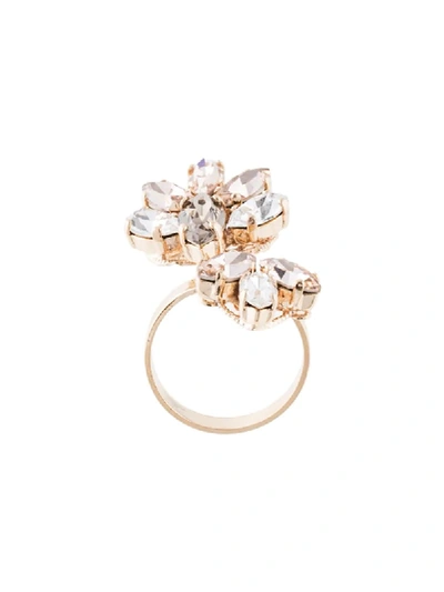 Shop Anton Heunis Floral Embellished Ring In Gold
