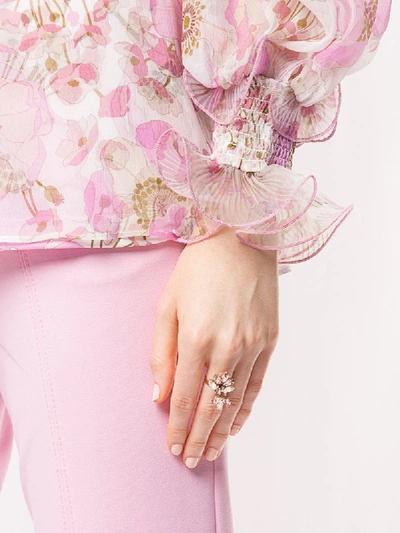 Shop Anton Heunis Floral Embellished Ring In Gold