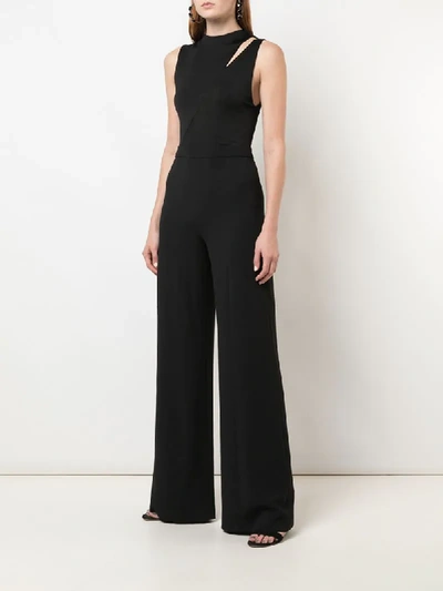 Shop Alice And Olivia Ivy Wide-leg Cutout Jumpsuit In Black