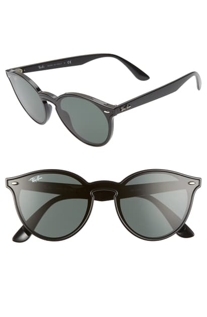 Ray Ban Phantos 55mm Round Sunglasses Black Modesens