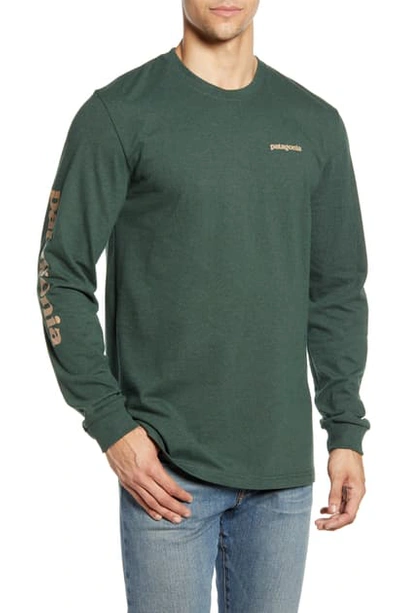 Shop Patagonia Long Sleeve Logo T-shirt In Alder Green