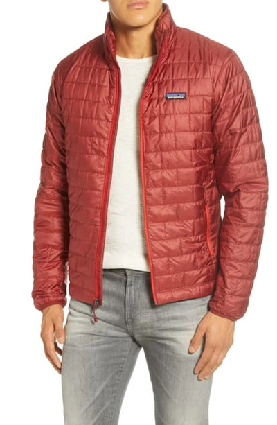 Shop Patagonia Nano Puff Water Resistant Jacket In Oxide Red