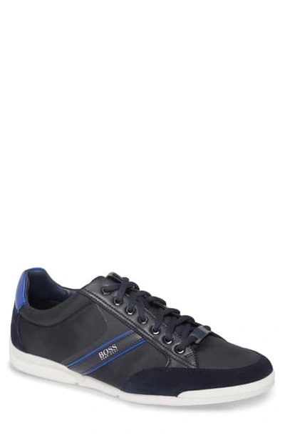 Shop Hugo Boss Saturn Low Top Sneaker In Dark Blue