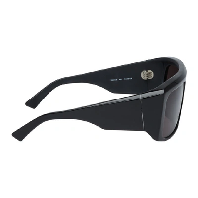 Shop Balenciaga Black Oversized Flat Top Sunglasses In 001 Black