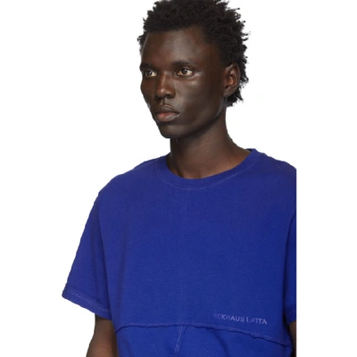 Shop Eckhaus Latta Blue Lapped T-shirt In Cobalt