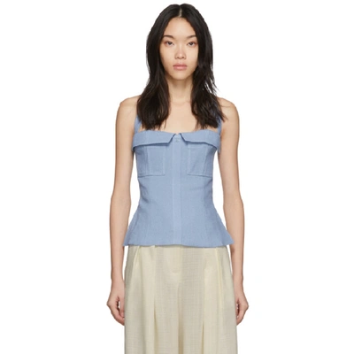 Shop Jacquemus Blue 'le Haut Jacques' Tank Top In Lt Blue