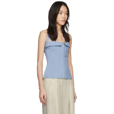 Shop Jacquemus Blue 'le Haut Jacques' Tank Top In Lt Blue