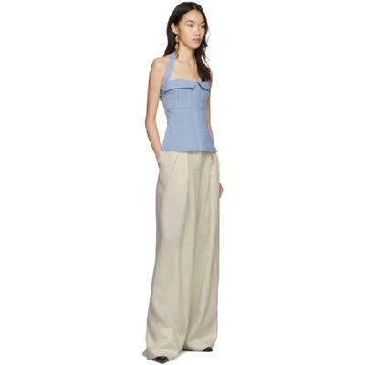 Shop Jacquemus Blue 'le Haut Jacques' Tank Top In Lt Blue