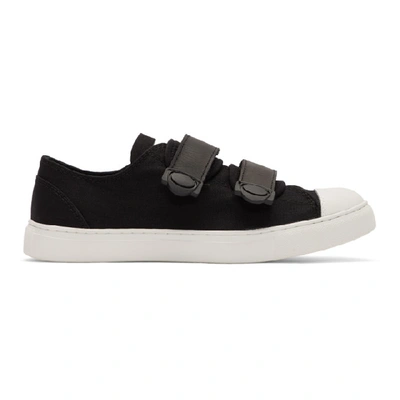 Shop Regulation Yohji Yamamoto Black And White Strap Sneakers In 3 Blk/wht