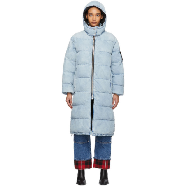 denim puffer coat