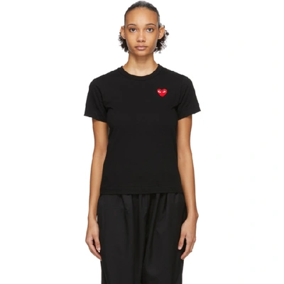 Shop Comme Des Garçons Play Comme Des Garcons Play Black And Red Heart Patch T-shirt In 1 Black