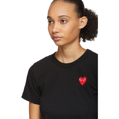 Shop Comme Des Garçons Play Comme Des Garcons Play Black And Red Heart Patch T-shirt In 1 Black