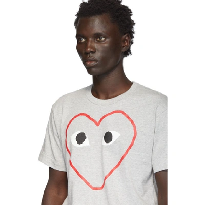 Shop Comme Des Garçons Play Comme Des Garcons Play Grey Big Heart T-shirt