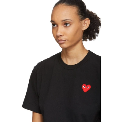 Shop Comme Des Garçons Play Comme Des Garcons Play Black And Red Mens Fit Heart Patch T-shirt In 1 Black