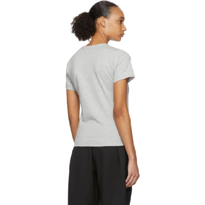Comme Des Garçons Play Comme Des Garcons Play Grey Outline Heart T-shirt In Grey