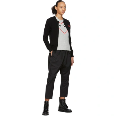 Comme Des Garçons Play Comme Des Garcons Play Grey Outline Heart T-shirt In Grey