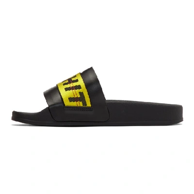 Shop Off-white Black & Yellow Industrial Slides In Black/yello