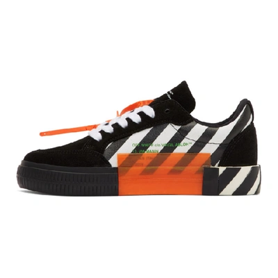 Shop Off-white Black And White Low Top Vulcanized Sneakers In White/viole