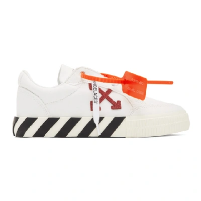 Shop Off-white White And Purple Vulcanized Low-top Sneakers In White/viole
