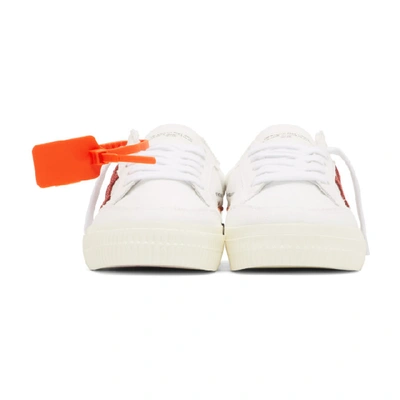 Shop Off-white White And Purple Vulcanized Low-top Sneakers In White/viole