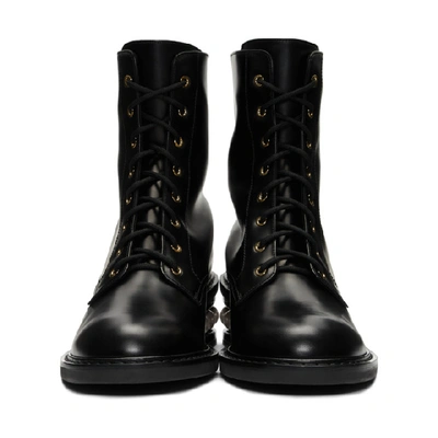 Shop Nicholas Kirkwood Black Casati Pearl 35 Combat Boots In N99 Black