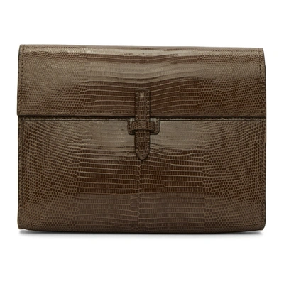 Shop Hunting Season Brown Small Lizard Clutch In Cognac