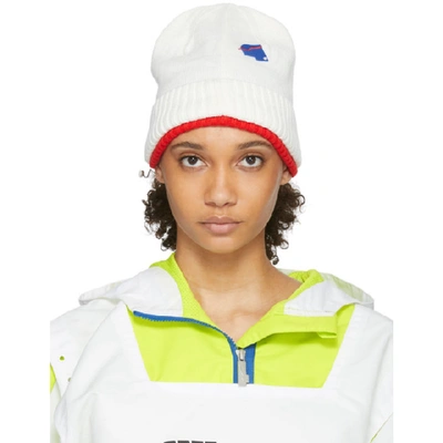 Shop Ader Error White And Red Puma Edition Knit Beanie