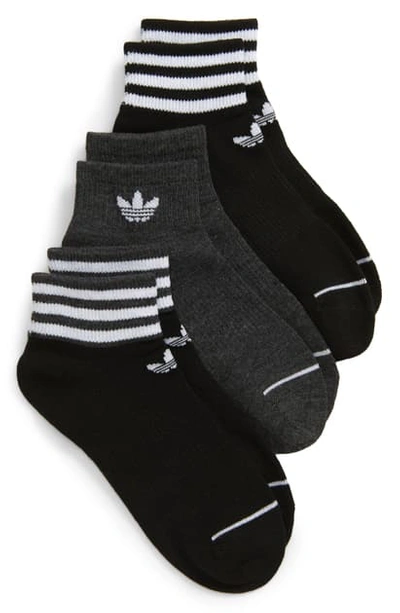 Shop Adidas Originals Adidas 3-pack Ankle Socks In Black