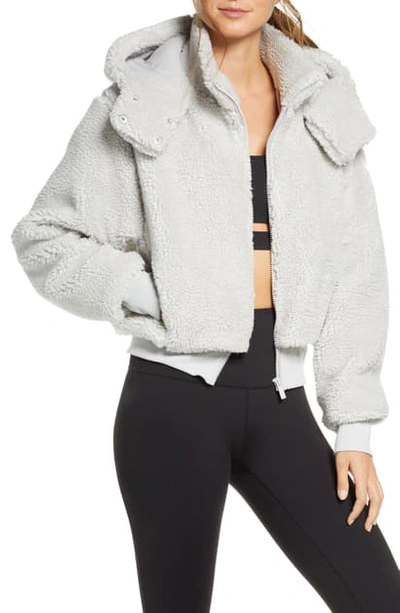 Shop Alo Yoga Foxy Faux Fur Jacket In Dove Grey