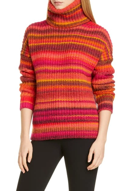 Shop Altuzarra Kelley Stripe Wool Blend Turtleneck Sweater In 000804 Sinopia